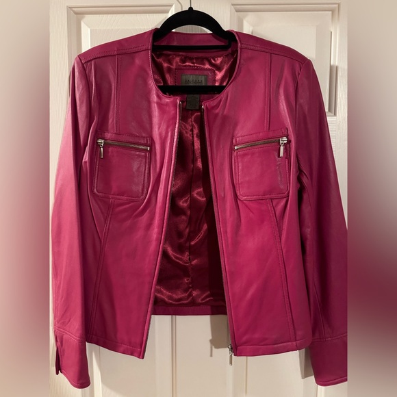 Leather Fuschia Chic  Moto Jacket. 
Soft & Supple. Perfect condition! - Picture 6 of 8